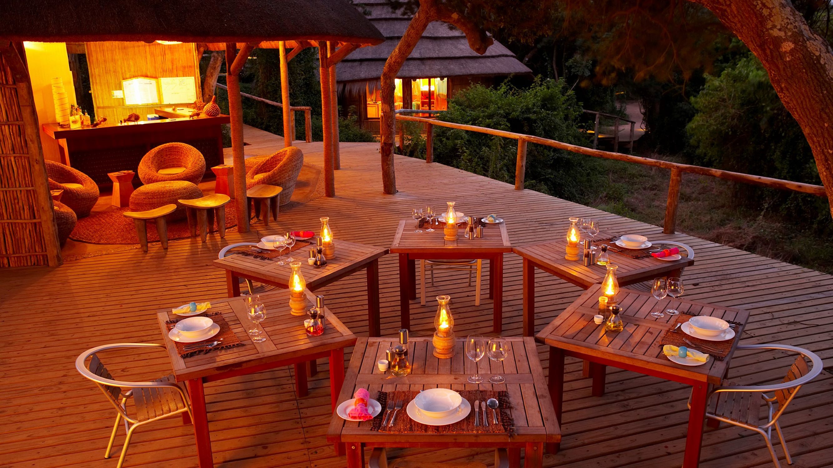 Thonga Beach Lodge Beach Bar Evening Thonga Beach Lodge Beach Bar Evening
